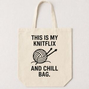 This Is My Knitflix and Chill Custom Canvas Tote Bag